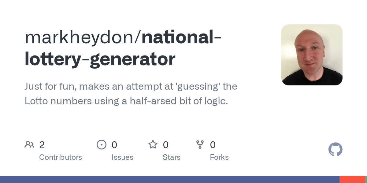 GitHub markheydon/nationallotterygenerator Just for fun, makes an