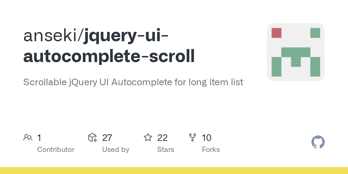 GitHub Scrollable jQuery UI