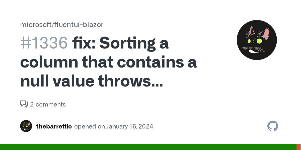 fix Sorting a column that contains a null value throws exception in