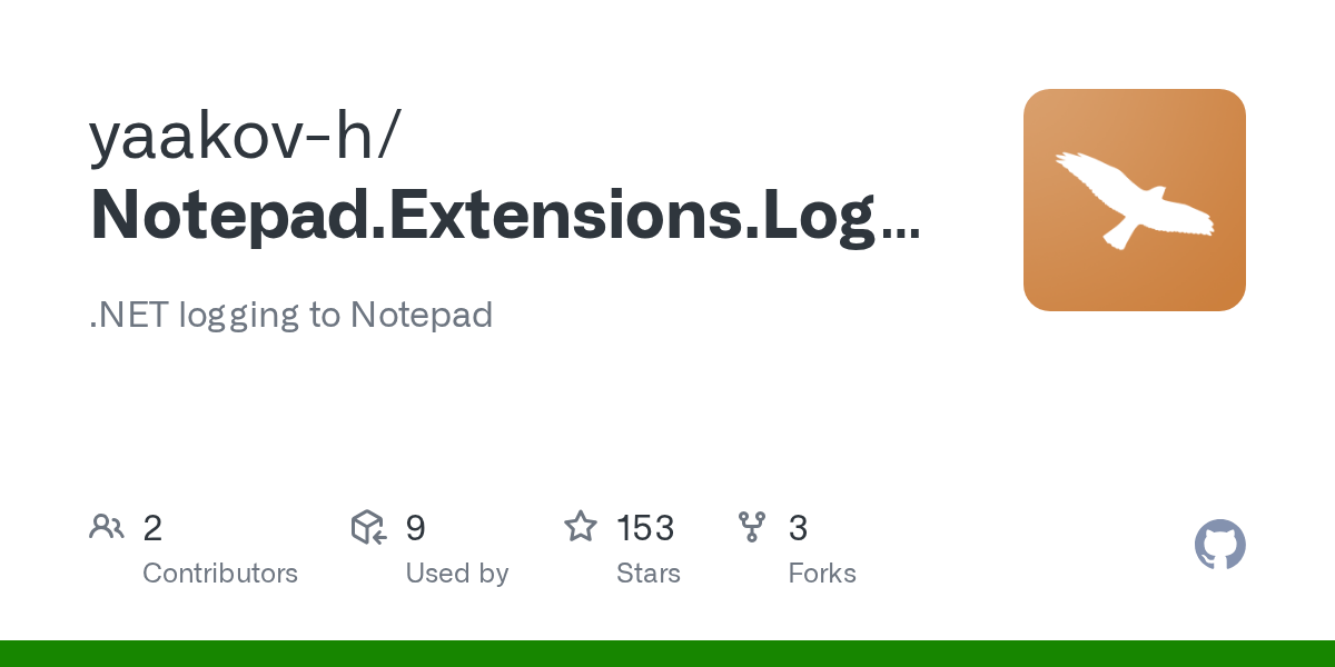 GitHub yaakovh/Notepad.Extensions.Logging logging to Notepad