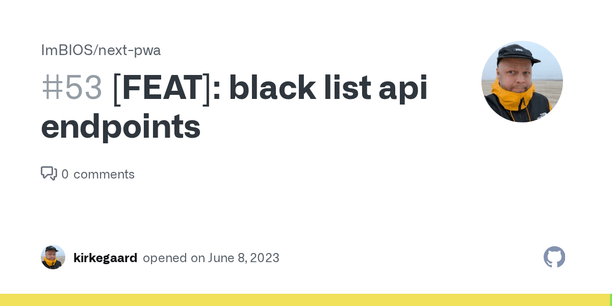 [FEAT] black list api endpoints · Issue 53 · ImBIOS/nextpwa · GitHub