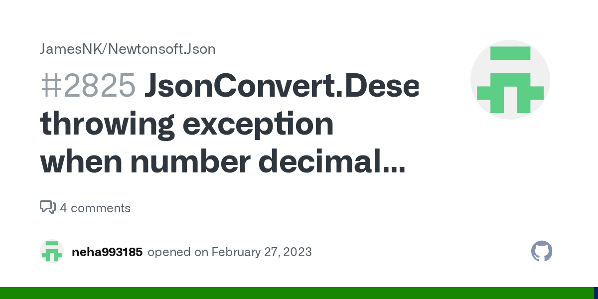 JsonConvert.DeserializeObject throwing exception when number decimal