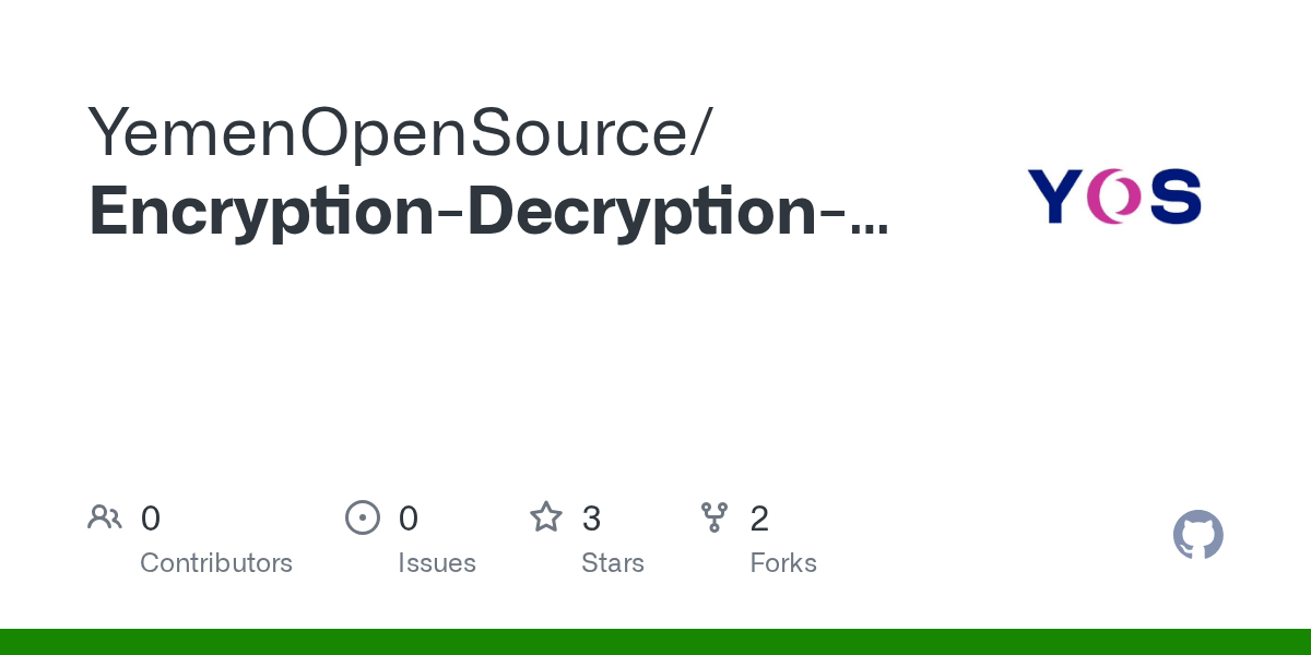 GitHub YemenOpenSource/EncryptionDecryptionCryptographyAlgorithm