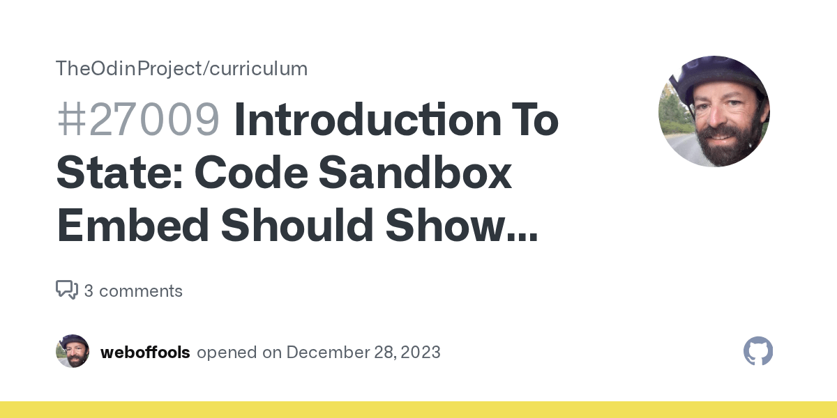 Introduction To State Code Sandbox Embed Should Show Code · Issue