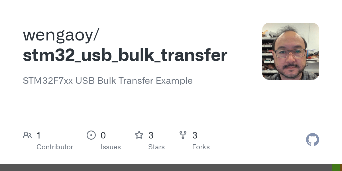 GitHub wengaoy/stm32_usb_bulk_transfer STM32F7xx USB Bulk Transfer