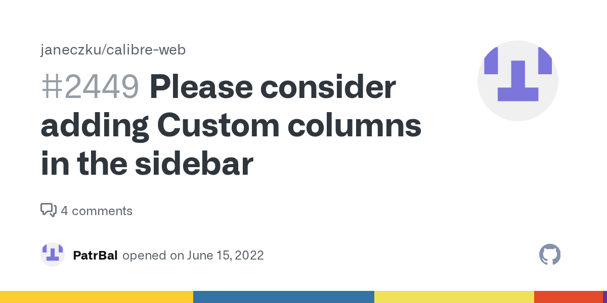 Please consider adding Custom columns in the sidebar · Issue 2449
