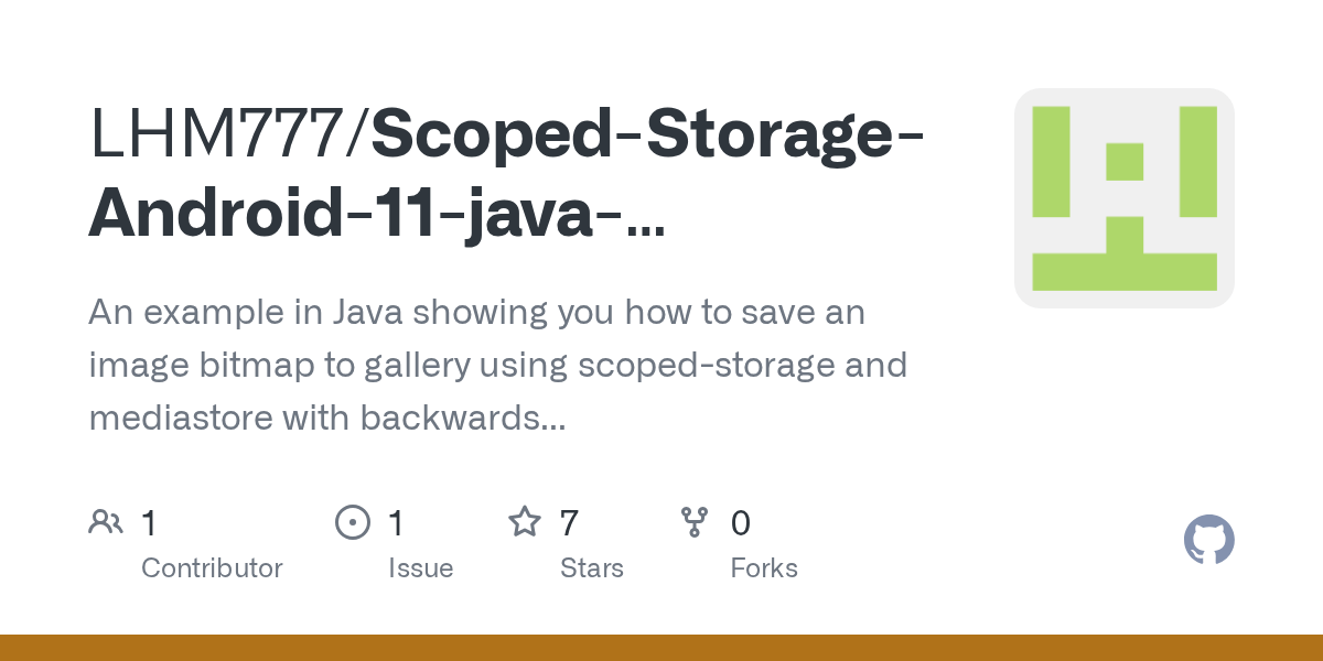 GitHub LHM777/ScopedStorageAndroid11javaexampleSavebitmapinAndroidusingMediaStore