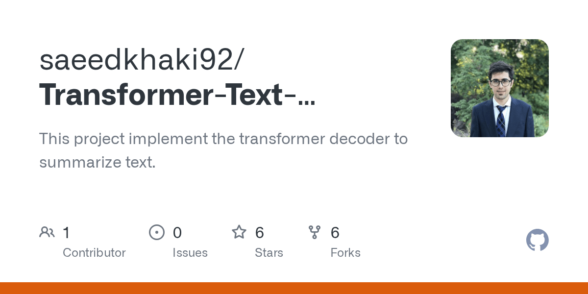 GitHub saeedkhaki92/TransformerTextSummarizer This project