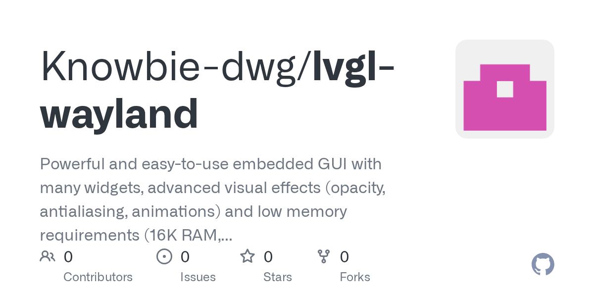 GitHub Knowbiedwg/lvglwayland Powerful and easytouse embedded