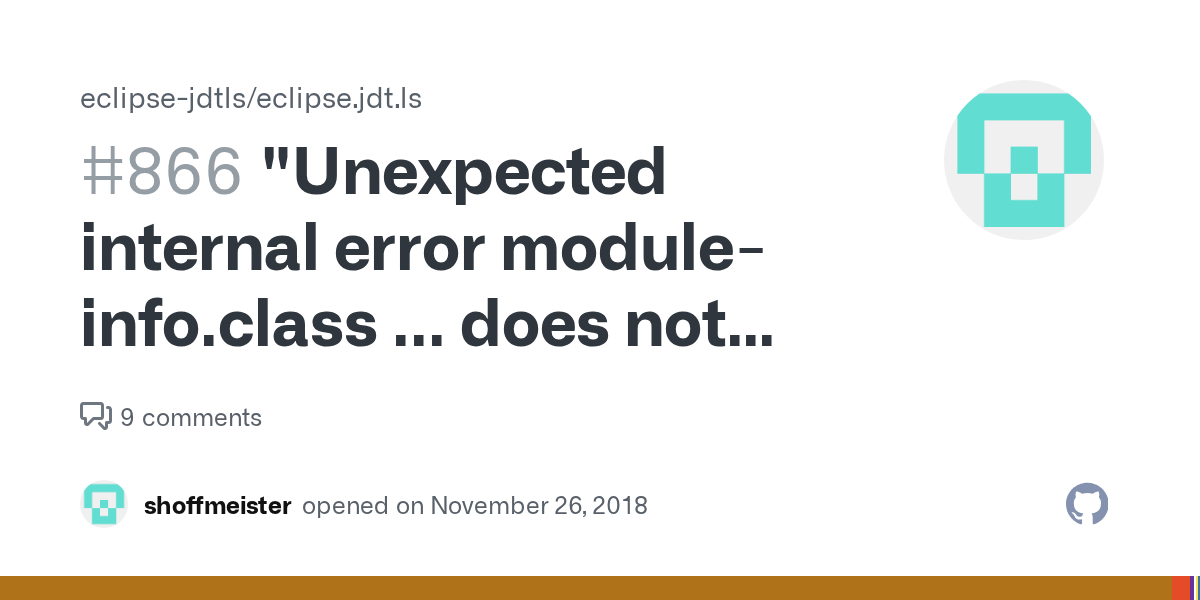 "Unexpected internal error moduleinfo.class does not exist