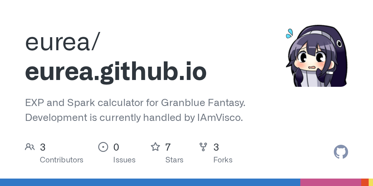 GitHub eurea/eurea.github.io EXP and Spark calculator for Granblue
