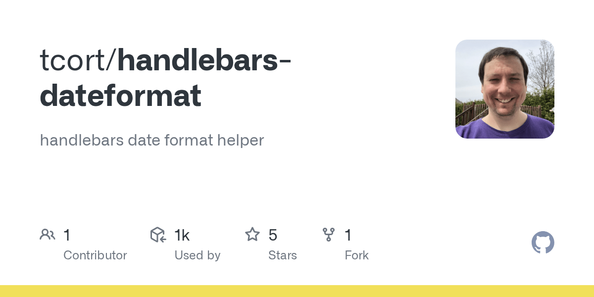 GitHub tcort/handlebarsdateformat handlebars date format helper
