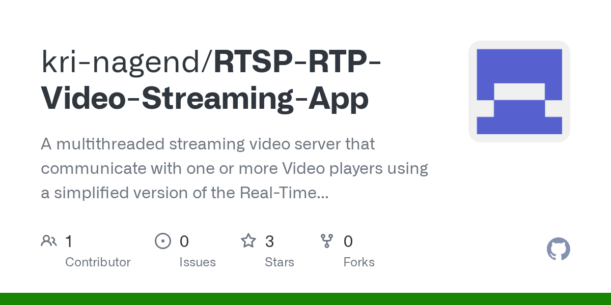GitHub krinagend/RTSPRTPVideoStreamingApp A multithreaded
