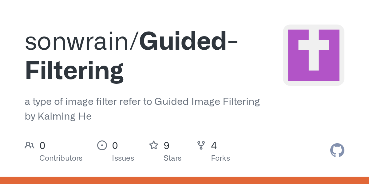 GitHub sonwrain/GuidedFiltering a type of image filter refer to Guided Image Filtering by