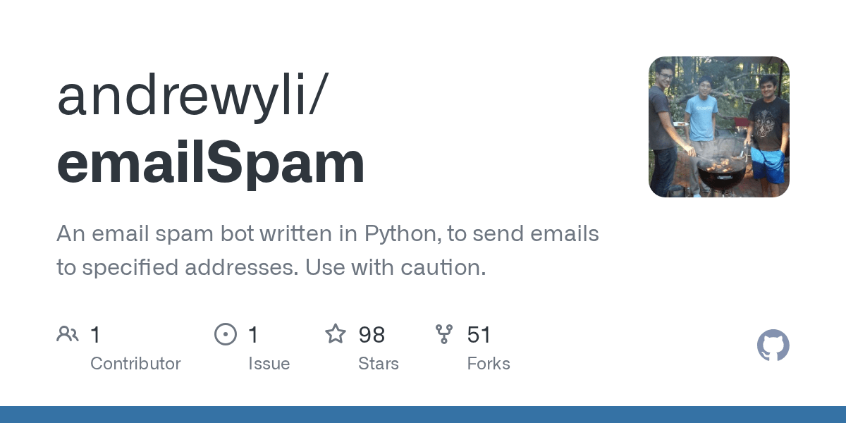 GitHub andrewyli/emailSpam An email spam bot written in Python, to
