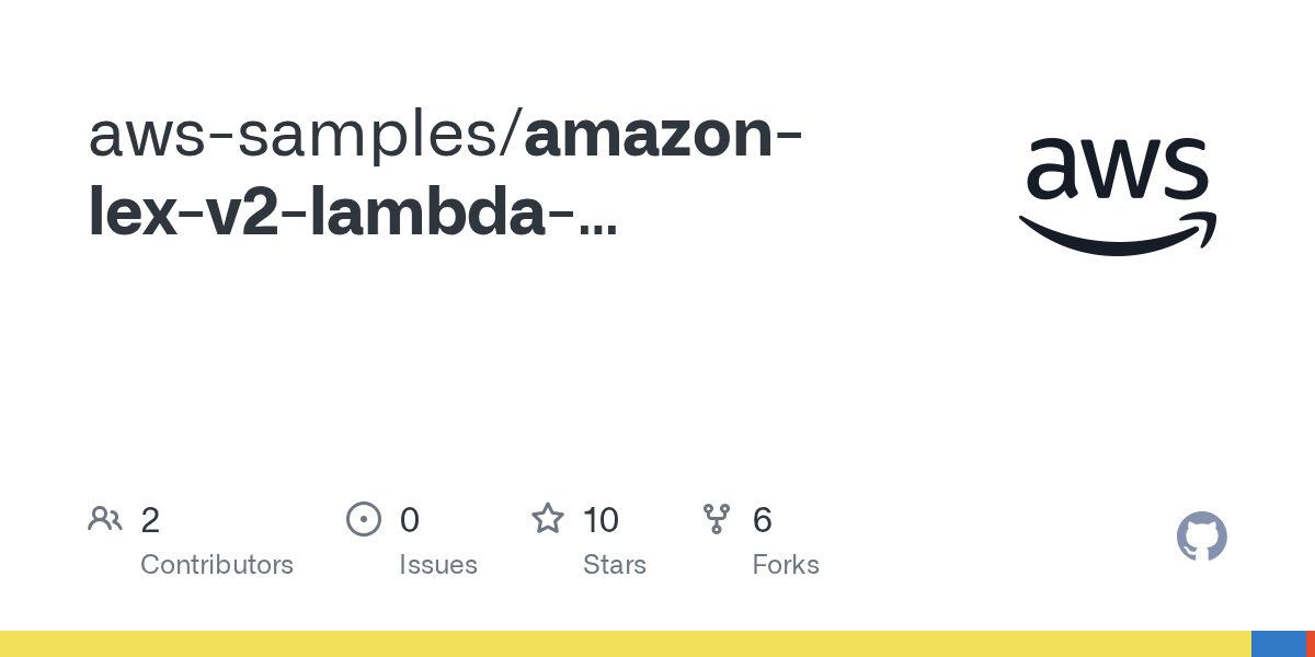 GitHub awssamples/amazonlexv2lambdaintegrationexamples