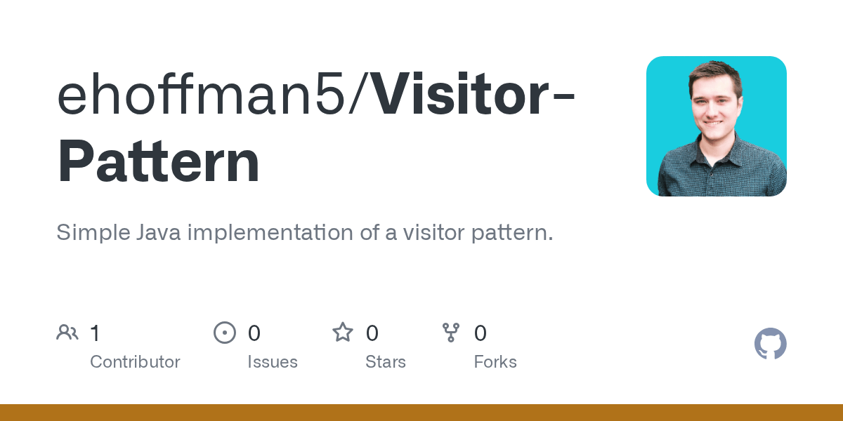 GitHub ehoffman5/VisitorPattern Simple Java implementation of a