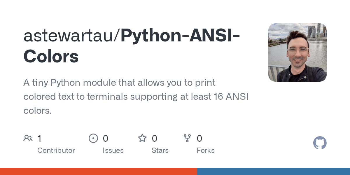 GitHub astewartau/PythonANSIColors A tiny Python module that