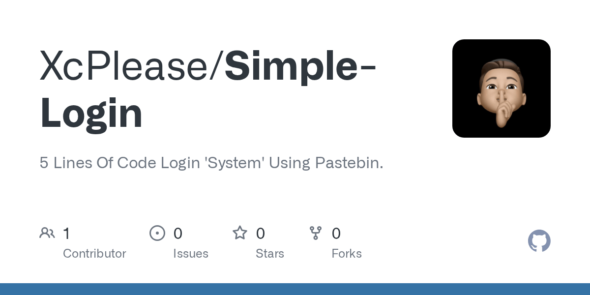 GitHub XcPlease/SimpleLogin 5 Lines Of Code Login 'System' Using