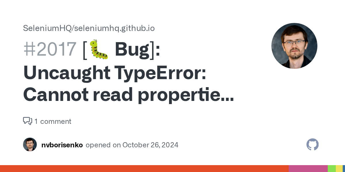 [🐛 Bug] Uncaught TypeError Cannot read properties of null (reading