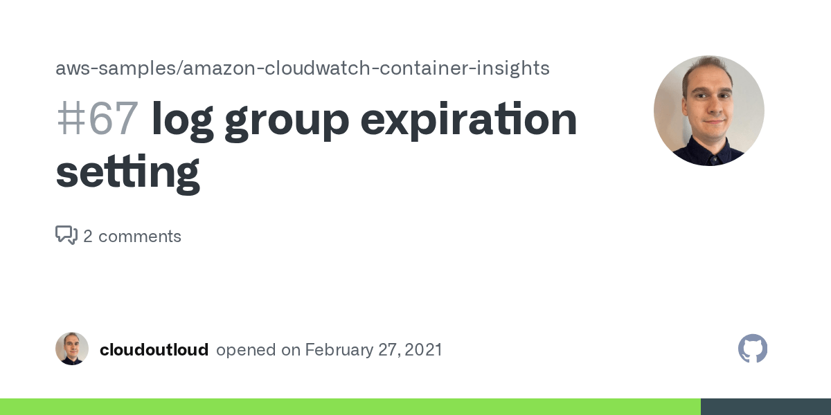 log group expiration setting · Issue 67 · awssamples/amazon