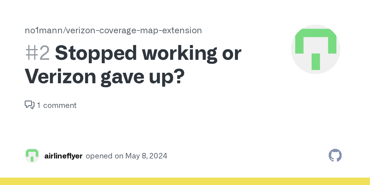 Stopped working or Verizon gave up? · Issue 2 · no1mann/verizon