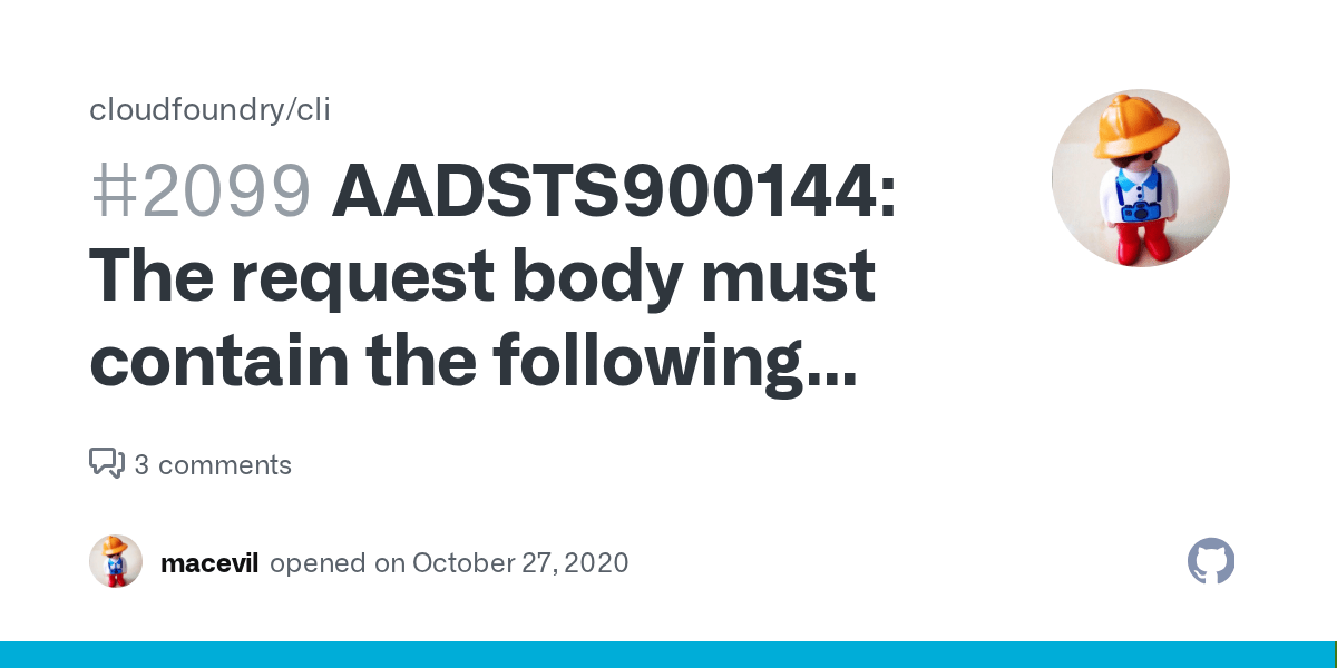 AADSTS900144 The request body must contain the following parameter 'scope' · Issue 2099