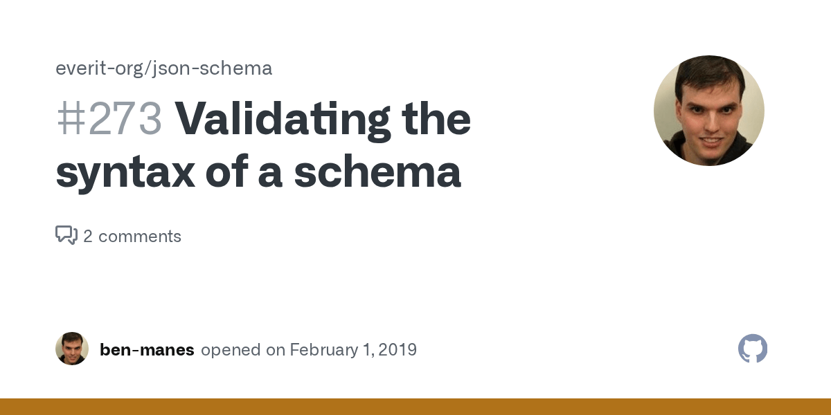 Validating the syntax of a schema · Issue 273 ·