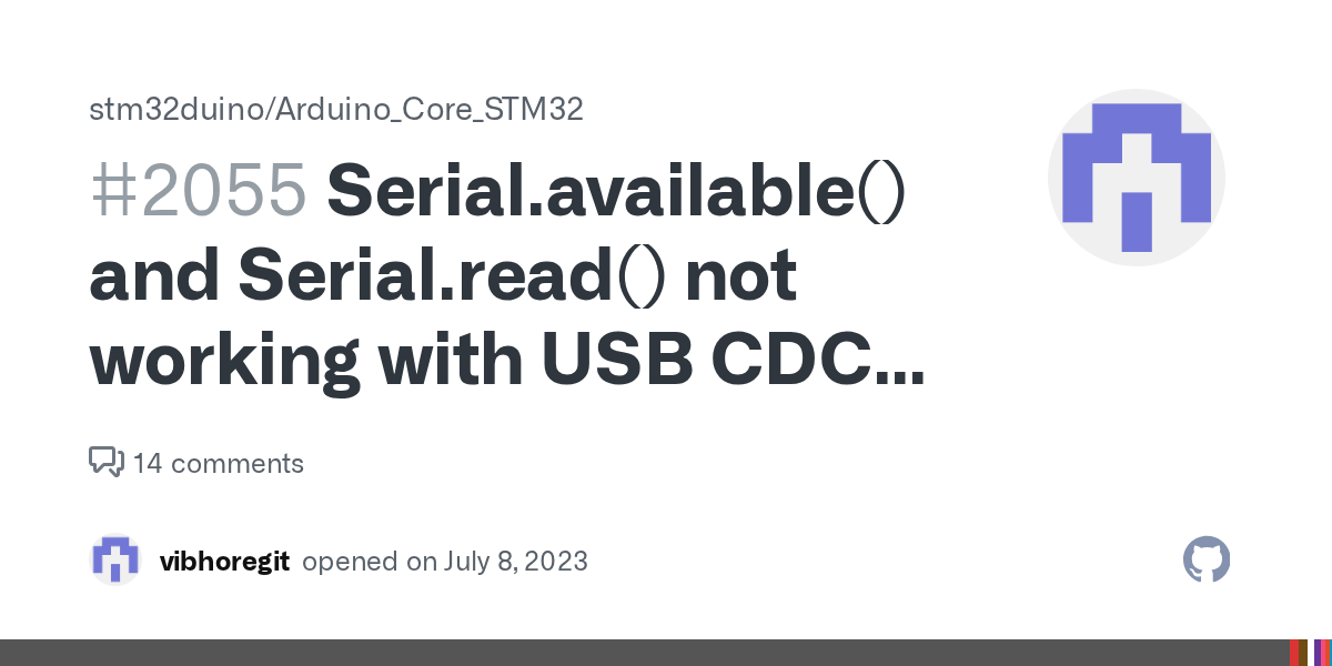 Serial.available() and Serial.read() not working with USB CDC virtual
