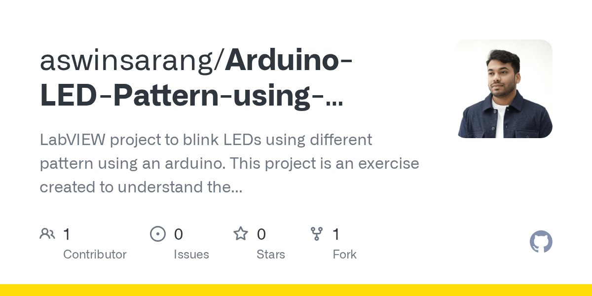GitHub aswinsarang/ArduinoLEDPatternusingLabVIEW LabVIEW project