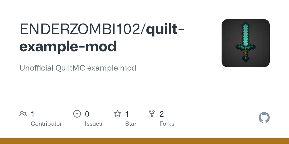 GitHub ENDERZOMBI102/quiltexamplemod Unofficial QuiltMC example mod