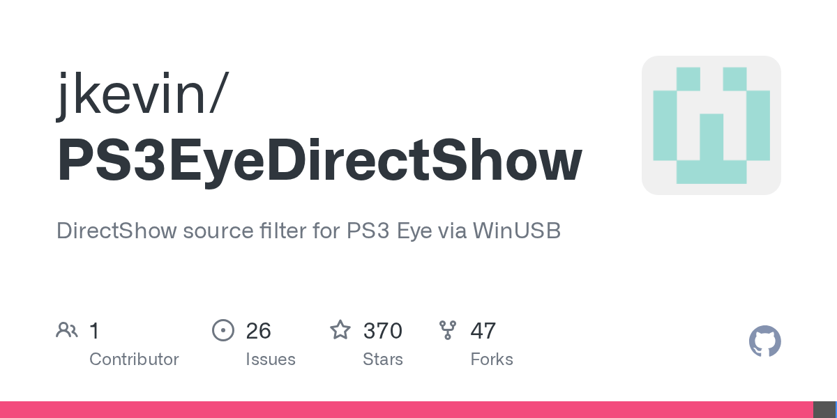 GitHub jkevin/PS3EyeDirectShow DirectShow source filter for PS3 Eye