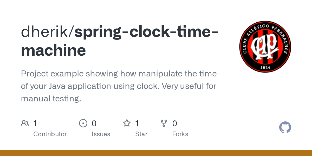 GitHub dherik/springclocktimemachine Project example showing how