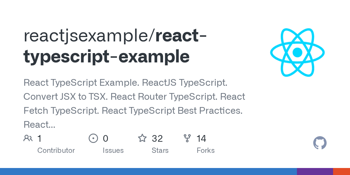 GitHub reactjsexample/reacttypescriptexample React TypeScript