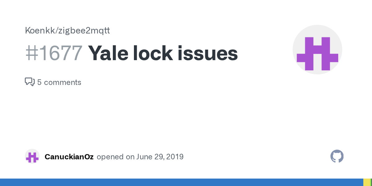 Yale lock issues · Issue 1677 · Koenkk/zigbee2mqtt · GitHub