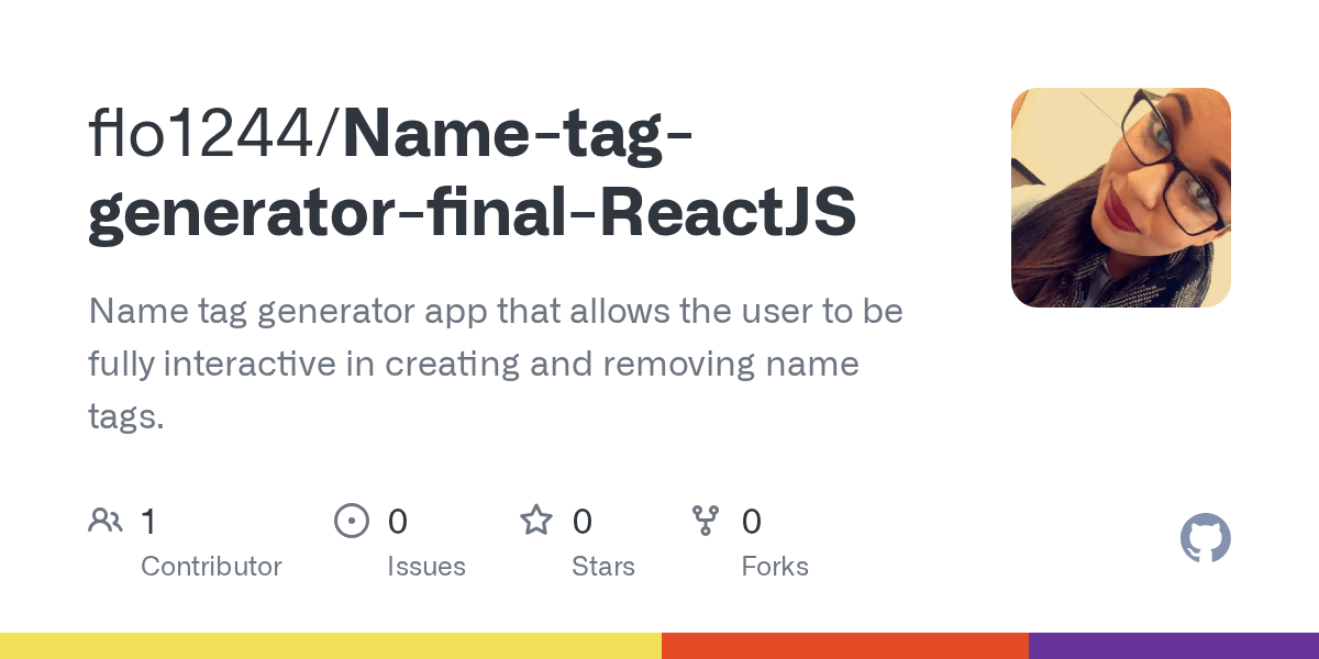 GitHub flo1244/NametaggeneratorfinalReactJS Name tag generator