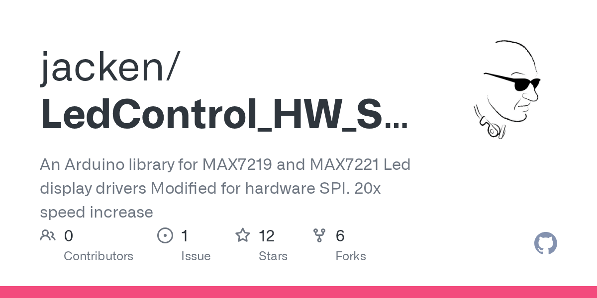 GitHub jacken/LedControl_HW_SPI An Arduino library for MAX7219 and