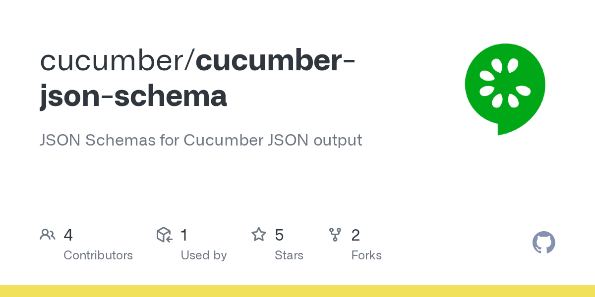 GitHub cucumber/cucumberjsonschema JSON Schemas for Cucumber JSON