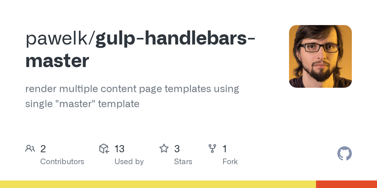 GitHub pawelk/gulphandlebarsmaster render multiple content page
