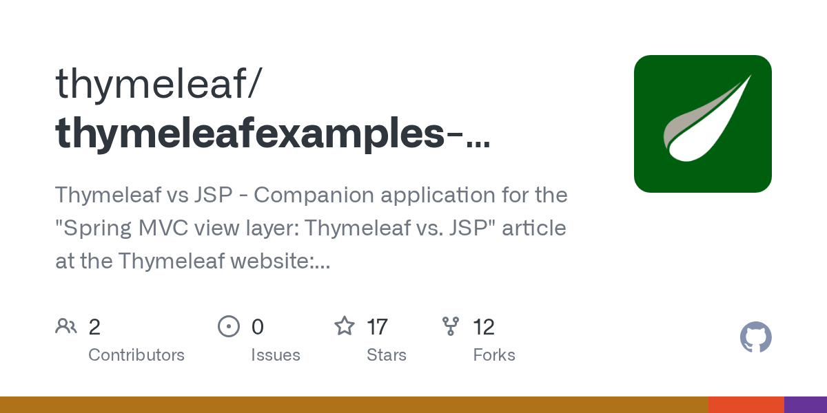 GitHub thymeleaf/thymeleafexamplesthvsjsp Thymeleaf vs JSP