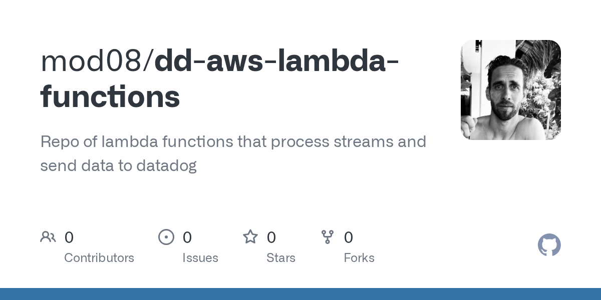 GitHub mod08/ddawslambdafunctions Repo of lambda functions that