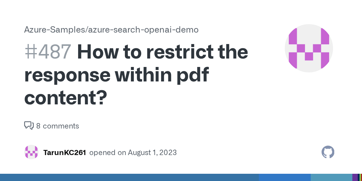 How to restrict the response within pdf content? · Issue 487 · Azure
