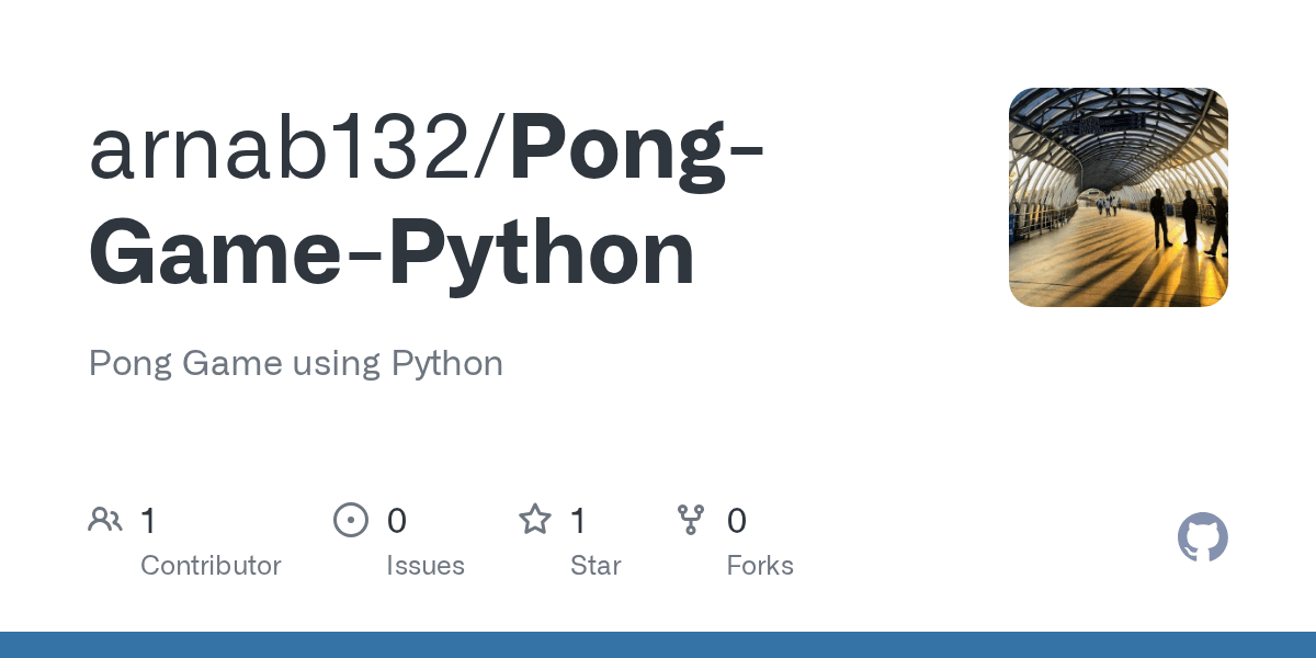 GitHub arnab132/PongGamePython Pong Game using Python