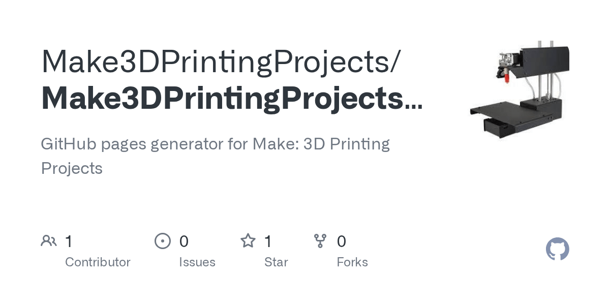 GitHub Make3DPrintingProjects/Make3DPrintingProjects.github.io