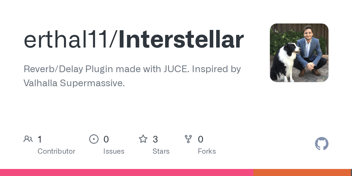 GitHub erthal11/Interstellar Reverb/Delay Plugin made with JUCE