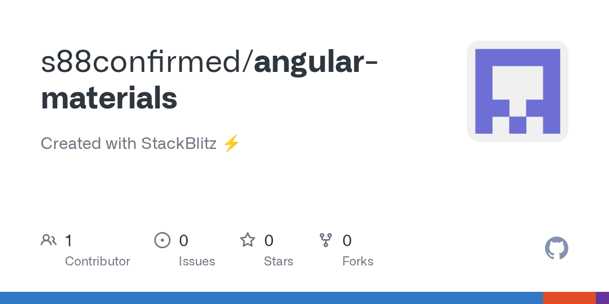 GitHub s88confirmed/angularmaterials Created with StackBlitz ⚡️