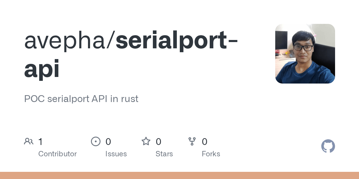 GitHub avepha/serialportapi POC serialport API in rust
