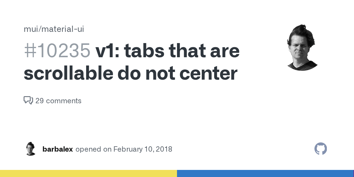 v1 tabs that are scrollable do not center · Issue 10235 · mui