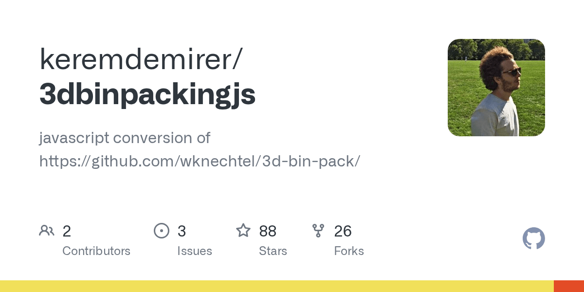 GitHub keremdemirer/3dbinpackingjs javascript conversion of https