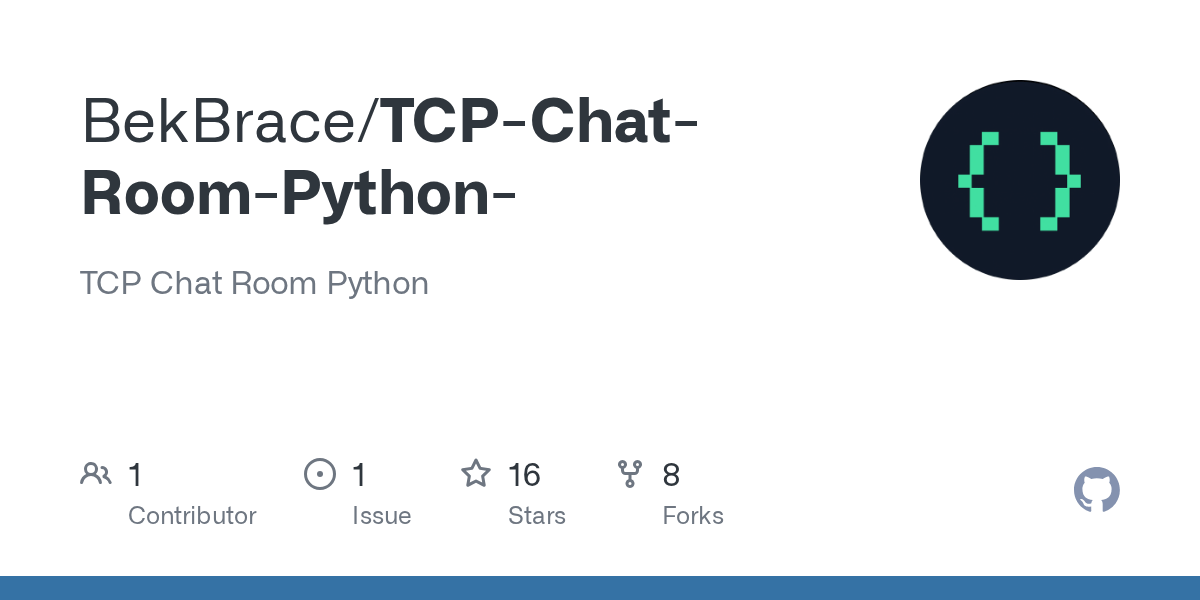 GitHub BekBrace/TCPChatRoomPython TCP Chat Room Python